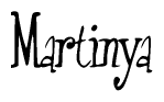 The image is of the word Martinya stylized in a cursive script.