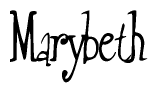 The image is a stylized text or script that reads 'Marybeth' in a cursive or calligraphic font.