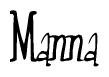 The image contains the word 'Manna' written in a cursive, stylized font.