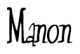 The image is a stylized text or script that reads 'Manon' in a cursive or calligraphic font.