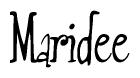 The image is of the word Maridee stylized in a cursive script.