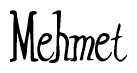 The image is of the word Mehmet stylized in a cursive script.