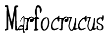 The image is of the word Marfocrucus stylized in a cursive script.
