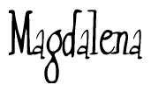 The image is of the word Magdalena stylized in a cursive script.