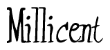 The image is a stylized text or script that reads 'Millicent' in a cursive or calligraphic font.