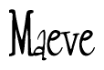 The image is a stylized text or script that reads 'Maeve' in a cursive or calligraphic font.