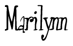 The image is a stylized text or script that reads 'Marilynn' in a cursive or calligraphic font.