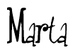 The image is a stylized text or script that reads 'Marta' in a cursive or calligraphic font.