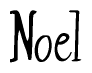 The image contains the word 'Noel' written in a cursive, stylized font.
