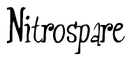 The image is of the word Nitrospare stylized in a cursive script.