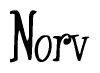 The image contains the word 'Norv' written in a cursive, stylized font.