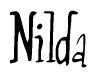 The image contains the word 'Nilda' written in a cursive, stylized font.