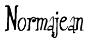 The image is a stylized text or script that reads 'Normajean' in a cursive or calligraphic font.