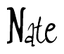 The image is a stylized text or script that reads 'Nate' in a cursive or calligraphic font.