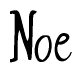 The image contains the word 'Noe' written in a cursive, stylized font.