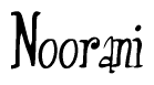 The image is of the word Noorani stylized in a cursive script.