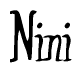 The image is of the word Nini stylized in a cursive script.