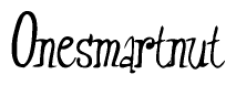 The image contains the word 'Onesmartnut' written in a cursive, stylized font.