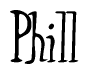 The image is a stylized text or script that reads 'Phill' in a cursive or calligraphic font.