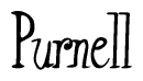 The image contains the word 'Purnell' written in a cursive, stylized font.
