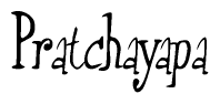 The image is a stylized text or script that reads 'Pratchayapa' in a cursive or calligraphic font.
