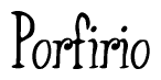 The image contains the word 'Porfirio' written in a cursive, stylized font.