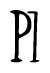 The image contains the word 'Pl' written in a cursive, stylized font.