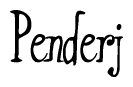 The image is of the word Penderj stylized in a cursive script.