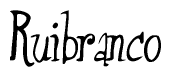 The image is of the word Ruibranco stylized in a cursive script.