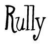 The image is of the word Rully stylized in a cursive script.