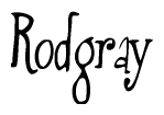 The image is of the word Rodgray stylized in a cursive script.