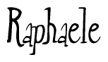 The image is a stylized text or script that reads 'Raphaele' in a cursive or calligraphic font.
