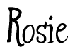 The image contains the word 'Rosie' written in a cursive, stylized font.