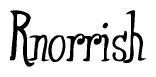 The image contains the word 'Rnorrish' written in a cursive, stylized font.