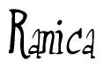 The image is of the word Ranica stylized in a cursive script.