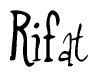 The image contains the word 'Rifat' written in a cursive, stylized font.