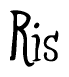 The image is of the word Ris stylized in a cursive script.