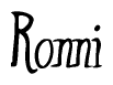 The image contains the word 'Ronni' written in a cursive, stylized font.