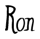 The image is a stylized text or script that reads 'Ron' in a cursive or calligraphic font.