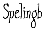 The image is of the word Spelingb stylized in a cursive script.