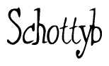 The image is of the word Schottyb stylized in a cursive script.
