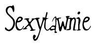 The image contains the word 'Sexytawnie' written in a cursive, stylized font.