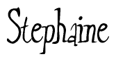 The image is of the word Stephaine stylized in a cursive script.
