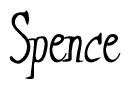 The image contains the word 'Spence' written in a cursive, stylized font.