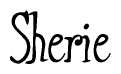   The image is of the word Sherie stylized in a cursive script. 