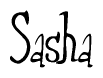 The image is a stylized text or script that reads 'Sasha' in a cursive or calligraphic font.