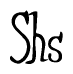 The image is of the word Shs stylized in a cursive script.