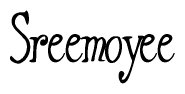 The image is of the word Sreemoyee stylized in a cursive script.