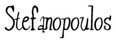 The image contains the word 'Stefanopoulos' written in a cursive, stylized font.