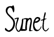 The image is a stylized text or script that reads 'Sunet' in a cursive or calligraphic font.